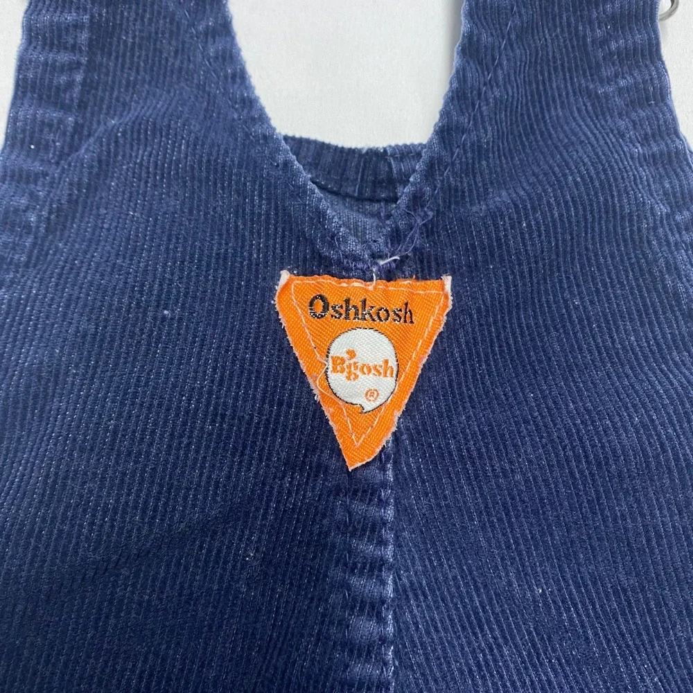 Vintage OshKosh B'gosh Navy Blue Corduroy Bib Overalls Toddler Kids
